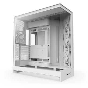 Imagem de Gabinete Gamer NZXT H9 Flow Frontal Diagonal 4 Fans Branco