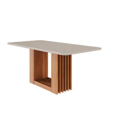 Imagem de Mesa de Jantar 180cm com Tampo de Vidro Em MDF Ariela Cimol, Cinamomo 