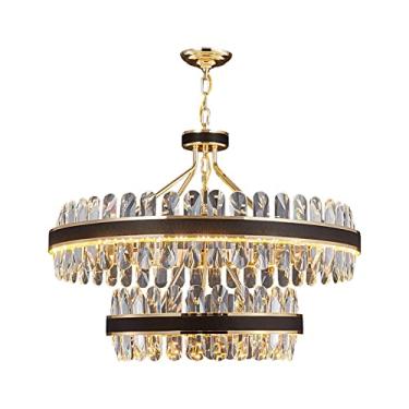 Imagem de Candelabros, candeeiro, luzes pendentes modernas de luxo, decoração de sala de estar, candeeiro de hotel, iluminação de teto de ferro preto, candelabro de K9