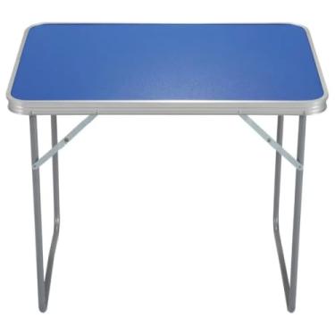 Imagem de Mesa Dobrável Portátil de Alumínio em Maleta com Alça de Transporte 70x50 - Ideal para Camping, Praia, Área Externa e Exterior