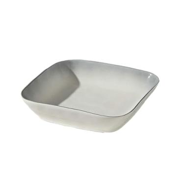 Imagem de Pratos de pedra colorida cinza claro sob o esmalte, utensílios de mesa personalizados para uso doméstico simples - prato quadrado de 20 cm