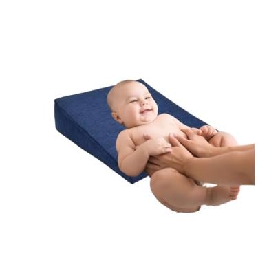 Imagem de Travesseiro Almofada Colchão Anti Refluxo Para Carrinho Bebê (Azul)