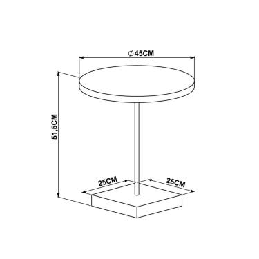 Imagem de Mesa Lateral Redonda Industrial Base Metálica Preto 51cm