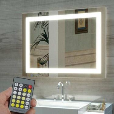 Imagem de Espelho 100x60 4mm Led 3 cores inteligente com controle remoto 1,00x60
