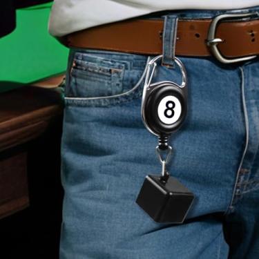 Imagem de Suporte retrátil de giz de corda mental Snooker para tacos de bilhar acessórios esportivos acessórios de bilhar, comprimento de extensão de 44 cm (preto escuro)