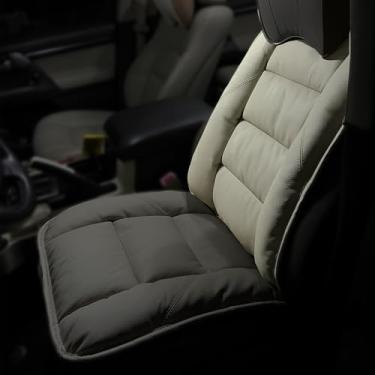 Imagem de Almofada de couro genuíno para assento de carro – feita à mão – alívio da dor no cóccix – alívio da pressão e ciática – para alívio da dor nas costas – para cadeira de escritório, carro – sentado