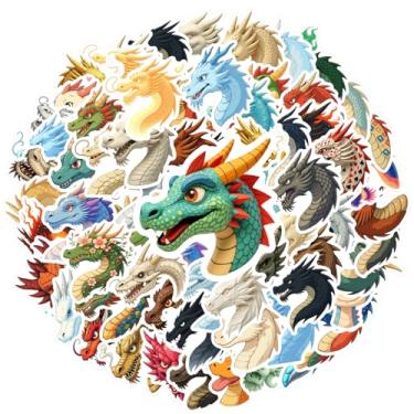 Imagem de 70 pçs dragão animais míticos fantasia pvc adesivos brinquedo fogoso papelaria adesivos para guitarra, faça você mesmo, bicicleta, skate, laptop, bagagem, decoração, faça você mesmo, telefone
