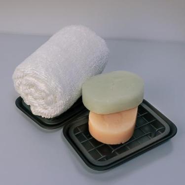 Imagem de Suporte de saboneteira para cozinha e banheiro, protetor de sabão em barra autodrenante - resistente à ferrugem (pacote com 2, bronze)