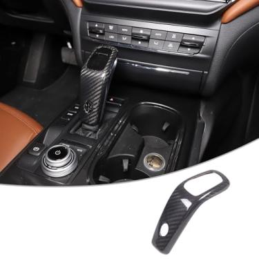 Imagem de Capa de manípulo de mudança de marchas de carro compatível com Maserati Levante 2019-2023 Maserati Ghibli 2019-2023 Maserati President, acessório de manípulo de câmbio de material de carbono seco