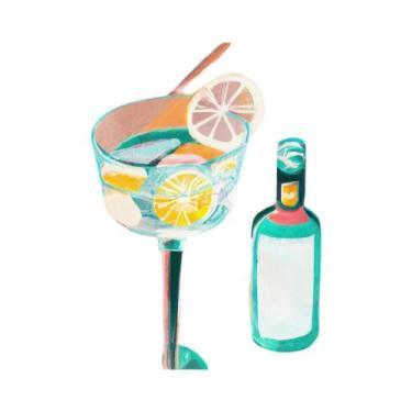 Imagem de Pintura Em Tela De Suco De Fruta Mojito Negroni Sangria Decoração Para