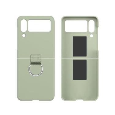Imagem de Para Samsung Galaxy Z Flip 5 4 3 Capa macia com suporte de anel de silicone líquido para Samsung Z Flip5 Capa traseira com suporte, LightGreenZH, para Samsung Z Flip 5