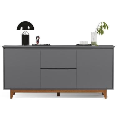 Imagem de Buffet Aparador Para Sala De Jantar 163cm Flow Cinza - Ej Móveis