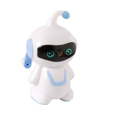 Imagem de GZBABY Apontador de lápis robô, apontador de lápis de manivela, função de alimentação automática (azul)