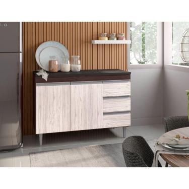 Imagem de Balcão Gabinete Para Cozinha Andréia 120 Cm Castanho/avelã