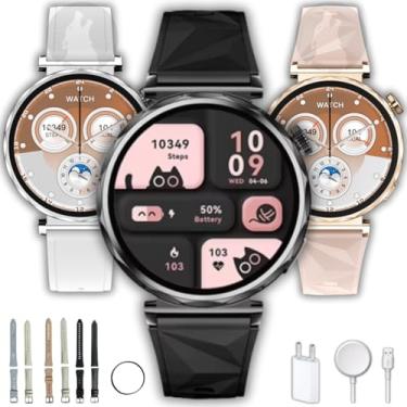Imagem de Relógio Smartwatch Feminino Microwear GT5 Mini 2026 Tela 41, GPS, 2 Pulseiras, Bluetooth, IP68 (Preto)
