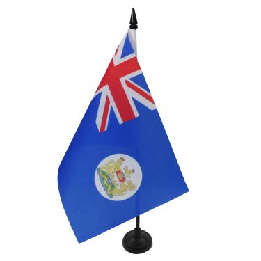 Imagem de Bandeira de mesa antiga de Hong Kong 12 x 20.3 cm - Antiga bandeira de mesa de Hong Konger 21 x 14 cm - Bastão e base de plástico preto - AZ FLAG