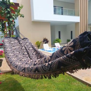 Imagem de Rede de Dormir, Rede de Descanso Casal Indiana Gigante para Varanda, Quarto, Sala E Jardim(Marrom)