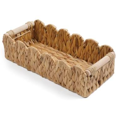 Imagem de Cesto de armazenamento de papel higiênico organizador de balcão de banheiro cestas de vime para organizar cesta fofa para quarto, berçário, cozinha, banheiro, decoração - natural