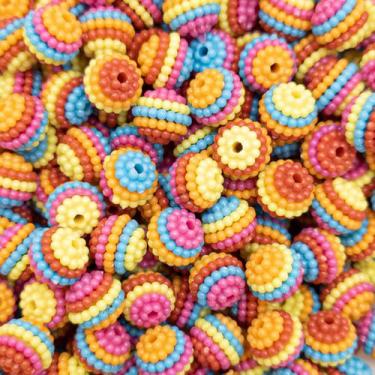 Imagem de Miçanga Craquelada Colorida 10mm Passante Pérola Amora ABS 50pçs 17g -