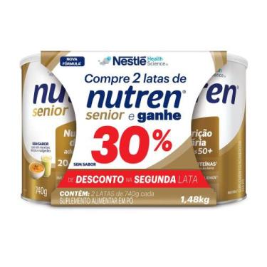 Imagem de Nutren Senior Sem Sabor Suplemento Alimentar 2 Latas 740g Ganhe 30% de
