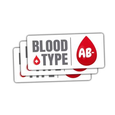 Imagem de 3 peças de adesivos de tipo sanguíneo para capacetes mini decalques de informações de emergência, motocicleta ADV, mountain bike, esqui e snowboard garrafa de água copo capa de telefone laptop 7.6 cm