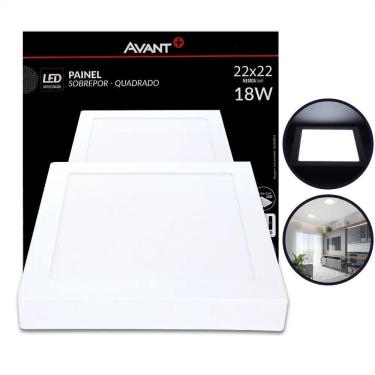 Imagem de Plafon Led Quadrado 18W Painel Sobrepor Slim Branco 127/220