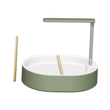 Imagem de Ｂｅｓｇａ Banheira automática para pássaros, fácil de instalar, com poleiro incluso. Ideal para papagaios cinzentos africanos, Verde