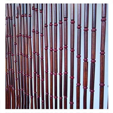 Imagem de ZJYWMM Cortina com contas de bambu natural para porta cortina para porta passagem quarto banheiro divisória de quarto, carmesim, personalizável (cor: A, tamanho: 70x195CM-35 fios)