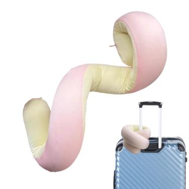 Imagem de Travesseiro de Viagem em Espuma de Memória,Cachecol Enrolável Espiral Flexível,Travesseiro De Viagem Lavável E Compacto - Para Casa Escritório Avião De Estrada Acampamento Suporte Para Cabeça E