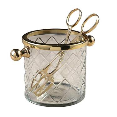 Imagem de Balde de gelo, balde de gelo de parede dupla com tampa e pedras de resfriamento de uísque para refrigerador de cerveja e vinho