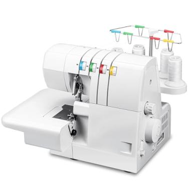 Imagem de Maquina de Costura Overlock 220V, 1.000 PPM, Costura com 4/3/2 Agulhas, Largura do Ponto 3,5-5,7mm, Ideal para Malha, Bainha e Acabamentos Profissionais