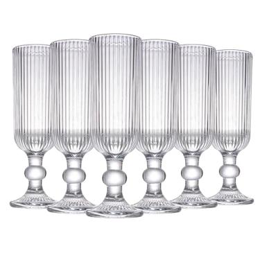 Imagem de Jogo de 6 Taças para Champanhe - Vidro - Borda Dourada - 160ml - Full Fit