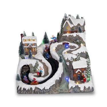 Imagem de Cenário Natalino Resina Vila Natalina Com Alpes 28X23X28Cm