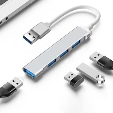 Imagem de Hub USB-C 4 em 1 de 4 portas – uma porta USB 3.0 e três portas USB 2.0, divisor USB para laptop, extensor para uma porta de laptop, PC