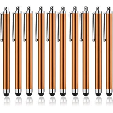 Imagem de Canetas Stylus para telas sensíveis ao toque, Abiarst Stylus universal de alta precisão para iPad, iPhone, tablets, Samsung Galaxy, todas as telas sensíveis ao toque (10 unidades, laranja)