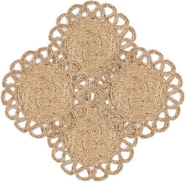 Imagem de Jogo americano redondo de 35 cm de tecido de casca de milho, conjunto de 4 - jogo americano de vime boho de fazenda - tapetes de mesa de vime como jacinto de água para mesa de jantar, casamento, casa