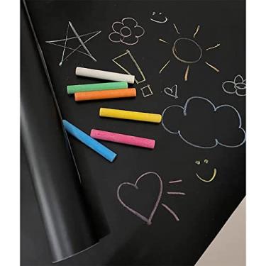 Imagem de Lousa Adesiva Papel De Parede Preto Fosco 45cm X 2m E 5 Giz