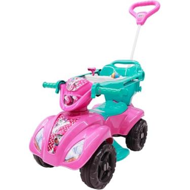 Imagem de Quadriciclo Infanti Menina, Rosa, Brinquedo de Passeio com Empurrador, Haste Guia, Proteção Lateral