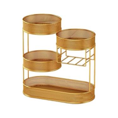 Imagem de Llazsybz Prateleira de Ferro de Quatro Níveis para Frutas, Organização E Decoração de Cozinha, Ouro