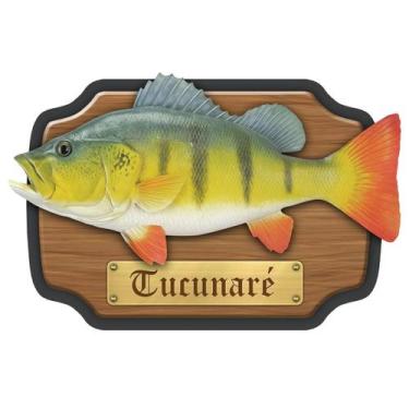 Imagem de Placa Quadro Decoração MDF 3D Peixes do Brasil - Tucunaré - KF Imports