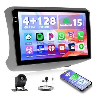 Imagem de Hikity Estéreo automotivo Android 4+128G para Toyota Yaris 1999-2005, Echo 2000-2002, rádio com tela sensível ao toque embutida de 9 polegadas com CarPlay, Android Auto, Bluetooth, navegação GPS, WiFi