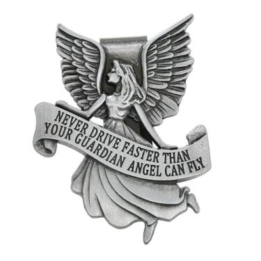 Imagem de Clipes decorativos para viseiras de sol de carro - forma de anjo de liga 3D (estilo de fita)