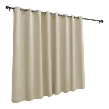 Imagem de BONZER Cortinas externas à prova d'água, persianas blackout com isolamento térmico, cortinas internas/externas de privacidade para varanda, pérgola, cabana, quintal, 1 painel, 380 cm L x 249 cm, creme