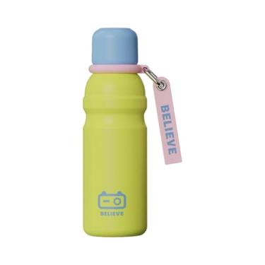 Imagem de MotiveTech Garrafa de água térmica de aço inoxidável de 600ml para carro, esportes e atividades ao ar livre, Verde