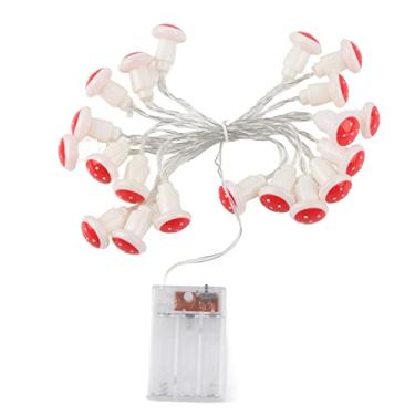 Imagem de Hyuduo Fio de Luz LED de 7,2 Pés 20 Corda de Decoração de Cogumelo Vermelho Decoração de Natal Com Luz Quente Segura Alimentada por Bateria para Festa de Casamento Em Ambientes