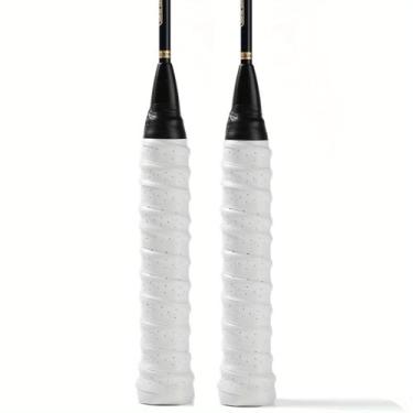 Imagem de 2 peças fita de aderência para raquete de tênis Badminton fita de aderência para raquetes de tênis badminton squash - branca