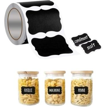 Imagem de 300 peças de adesivos de etiqueta, resistentes a óleo, à prova d'água, etiquetas de nome personalizadas removíveis para caixas de armazenamento, garrafas de alimentos, roupas, quarto, cozinha