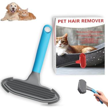 Imagem de Ferramenta de remoção de pelos de animais de estimação e removedor de pelos de animais de estimação com escova de silicone 3 em 1, levanta pelo de gato e cachorro embutido para tapete, sofá, móveis de