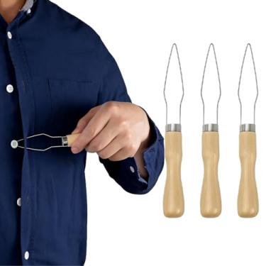 Imagem de Conjunto de ferramentas de gancho de botão fácil de 3 peças, dispositivo de auxílio de botão de alça de madeira para camisas, calças e roupas, ajudante de botão para vestir o dia a dia
