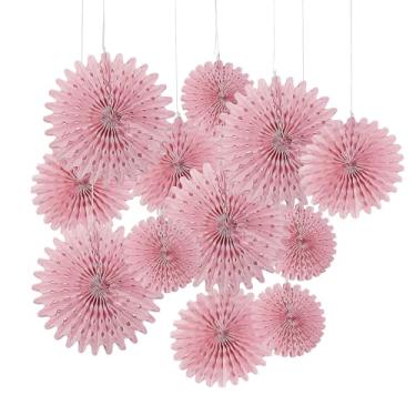 Imagem de Fun Express Ventoinhas de papel de seda para pendurar Dusty Rose - 12 peças